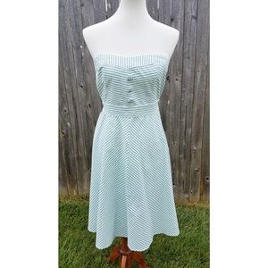 Strapless Summertime Seersucker Dress